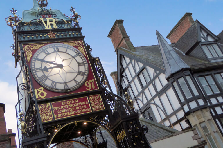 The stunning Eastgate Clock in the centre of Chester