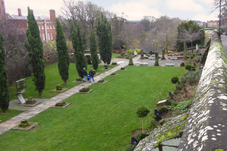 Chester’s Roman Gardens, photographed from the city walls